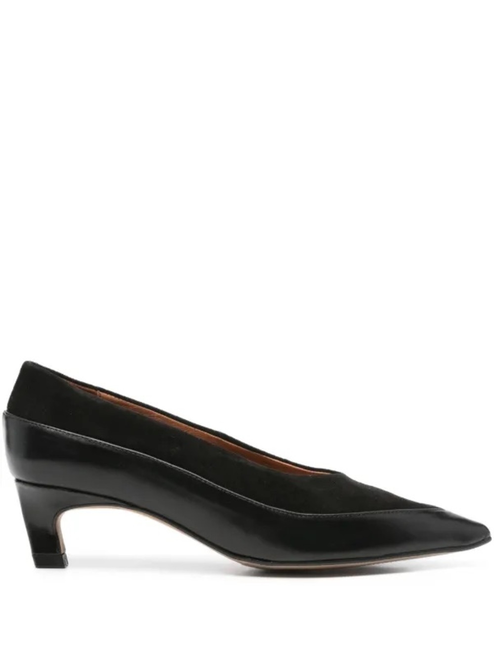Angel‎ Alarcon Kitten Heels Leather Sheer Pointed Toe Pumps in Black Sz 38